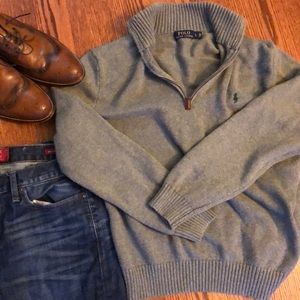 EUC men’s grey/green Ralph Lauren Polo pullover